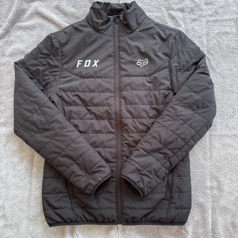 Fox Racing Lightweight Insulated Jacket Mens Small Black Full Zip Moto
